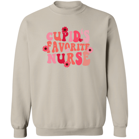 Cupid's Favorite Nurse Crewneck Pullover Sweatshirt